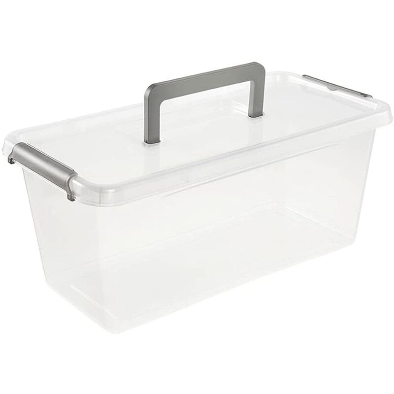 Keeeper - Stockage / boîte avec clip clip, avec poignée, 8,35 l, transparent