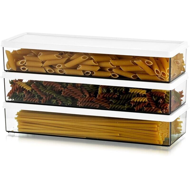 Tigrezy - Stockage de pâtes en plastique, pot à spaghetti hermétique, récipients à pâtes avec couvercles, récipients de stockage de nourriture