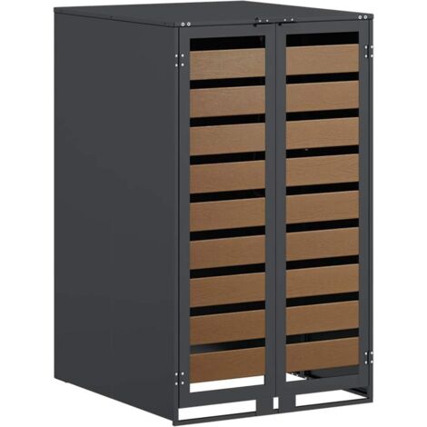 Stockage de Poubelle à Roulettes avec Couvercle à Gaz Relevable pour Poubelle de 240L CFW18601