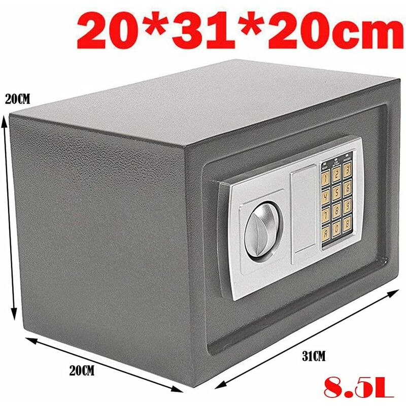 Stockage à domicile coffre-fort coffre-fort coffre serrure 8.5L chiffres étui de sécurité rangement pratique verrouillage sécurisé coffre-fort coffre