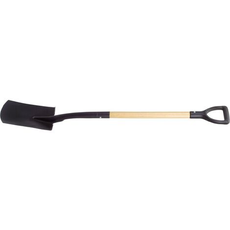 Stocker Breiter Stahlspaten mit Holzstiel
