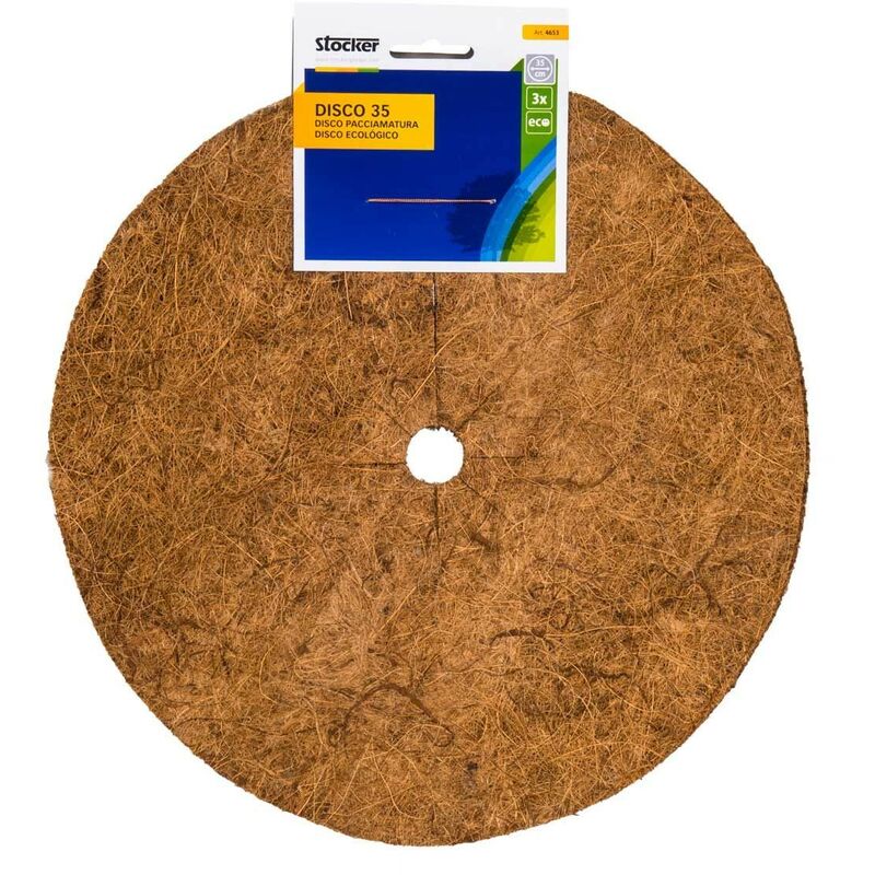 Stocker Disque de paillage en fibre de coco Ø35 cm 3 pcs