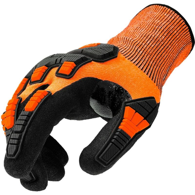 Stocker - Gants anti-coupures pour ciseaux 10/L orange, en nitrile