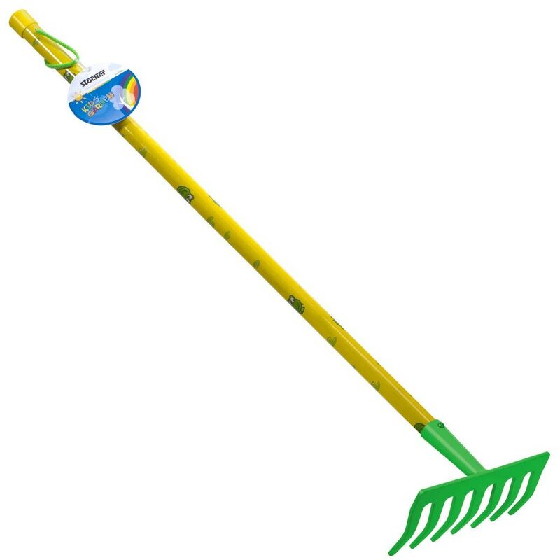 Stocker - Râteau 78 cm 7 dents couleur verte jardin d'enfants