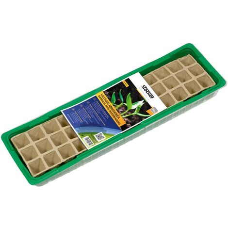 Stocker Vassoio miniserra con vasetti di torba 55,5 x 14,5 x h12 cm