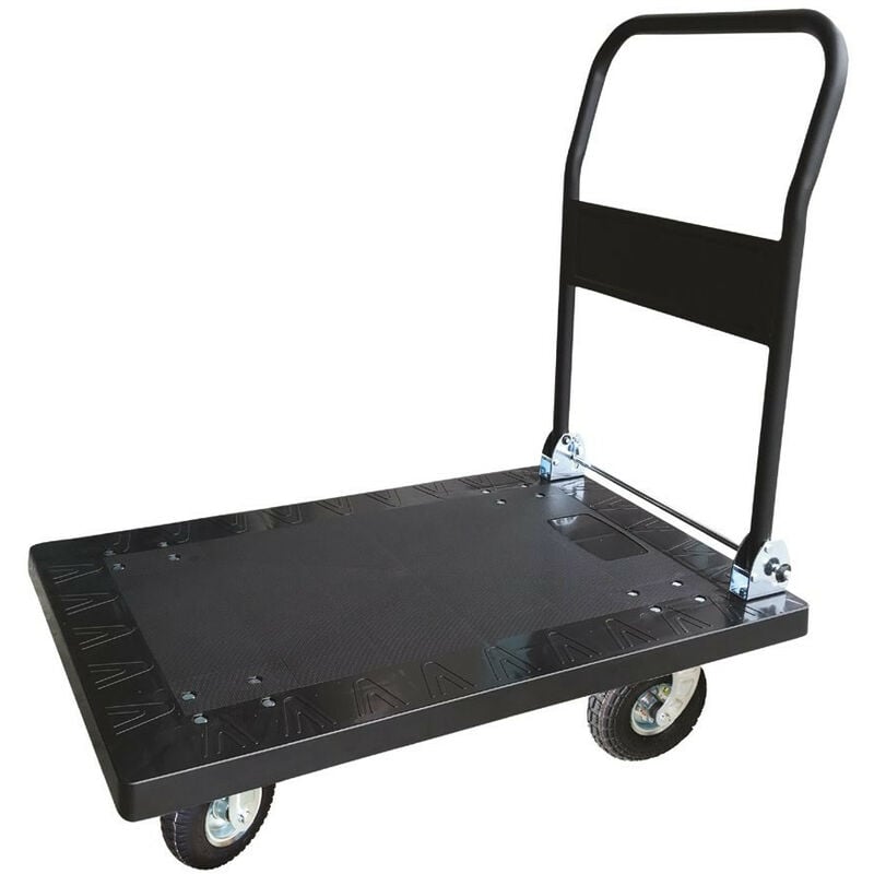 Chariot plastique avec dossier rabattable 300 kg roues pneumatiques - CP30RG - Stockman