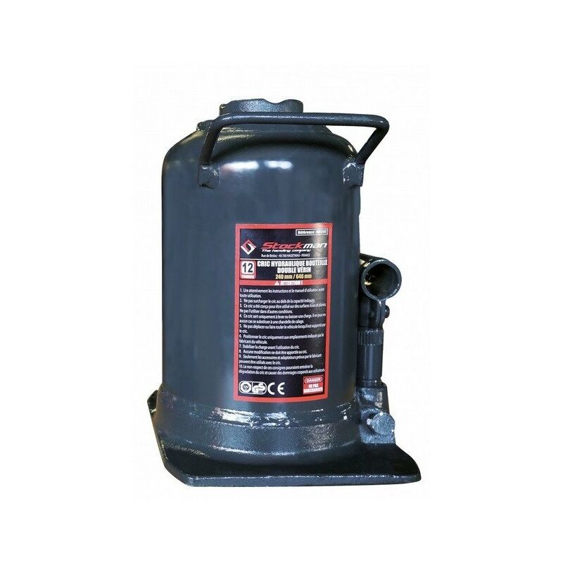Stockman - Cric bouteille double vérin 12 tonnes 110/160 mm - HC120T