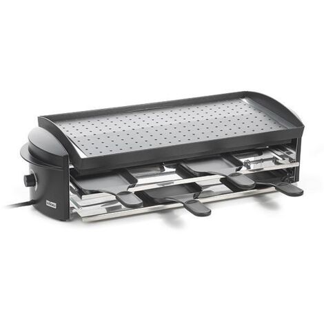 Stöckli griglia raclette per 8 persone, Cheeseboard V8 Grill, vassoio di appoggio, 8 padelle, 8 spatole, antracite, 1100 W