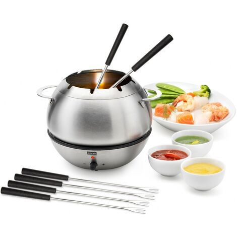 Stöckli HOT BOWL 0062.82 Fondue Edelstahl, mit 6 Gabeln,
