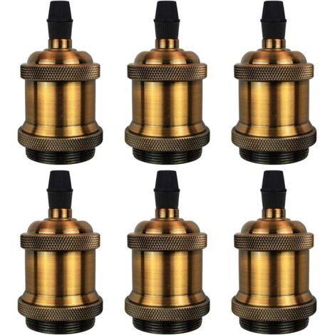 STOEX E27 Vintage Portalampada, Edison Retro Lampada a Sospensione , Attacco Lampada in Bronzo Antico (6PCS)