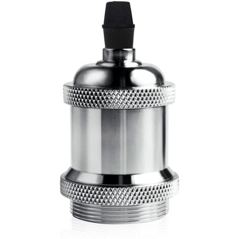 STOEX LED Vintage Iluminación E27 Edison Adaptable Bombillas Rétro, Soporte de Lámpara de Suspensión Techo con Tornillos - Cromo