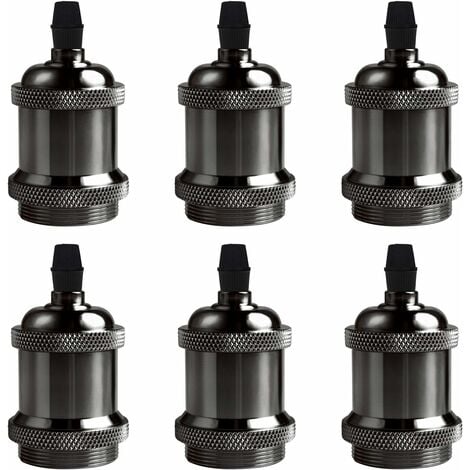 STOEX Lot de 6 Vintage LED Lighting E27 Edison Douille Ampoule Support de Lampe Suspension Plafonnier Vis Ampoule Rétro Adaptateur Socket