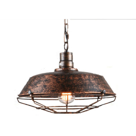Stoex – Suspension industrielle rétro 360mm – Luminaire métal antique E27 – Longueur câble 1000mm – Tension 220-240V – Compatible LED
