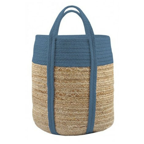Panier en Jute et coton PALAWAN finition Terracotta