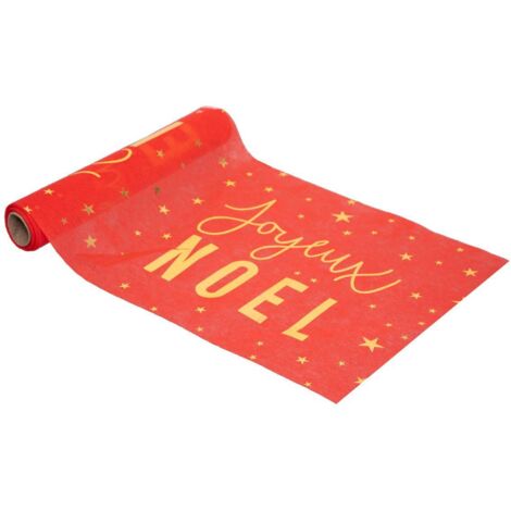 Stoff Frohe Weihnachten rot bedruckt gold 28x500cm - Feeric lights & christmas