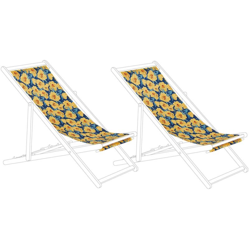Beliani Ersatzstoff Für Sonnenliege 2er Set Anzio/avellino 113 X 44 Cm Bunt