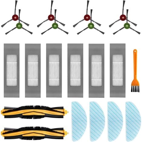 ALOVEZ Stoffbürsten-Ersatzfilter-Zubehörset für Ecovacs N8 N8+ N8 Pro N8 Pro+ T8 T8+ T8 AIVI T8 AIVI+ T9 T9+ Roboter-Staubsauger (21-teilig)