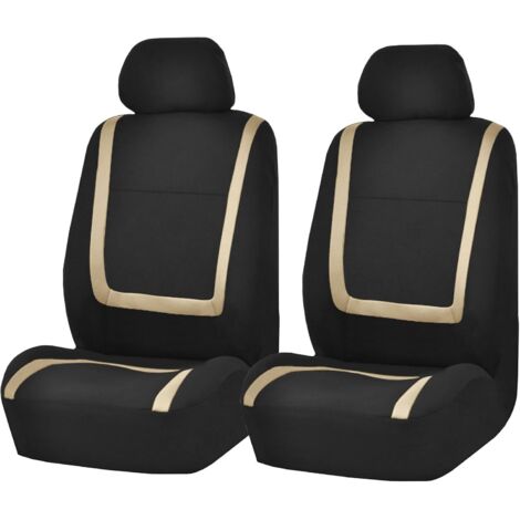 Stoffen autostoelhoezen voor de voorstoelen – Autostoelhoezen met lage rugleuning en afneembare hoofdsteun – Universele pasvorm – Wasbare autostoelhoezen – voor SUV's, sedans,