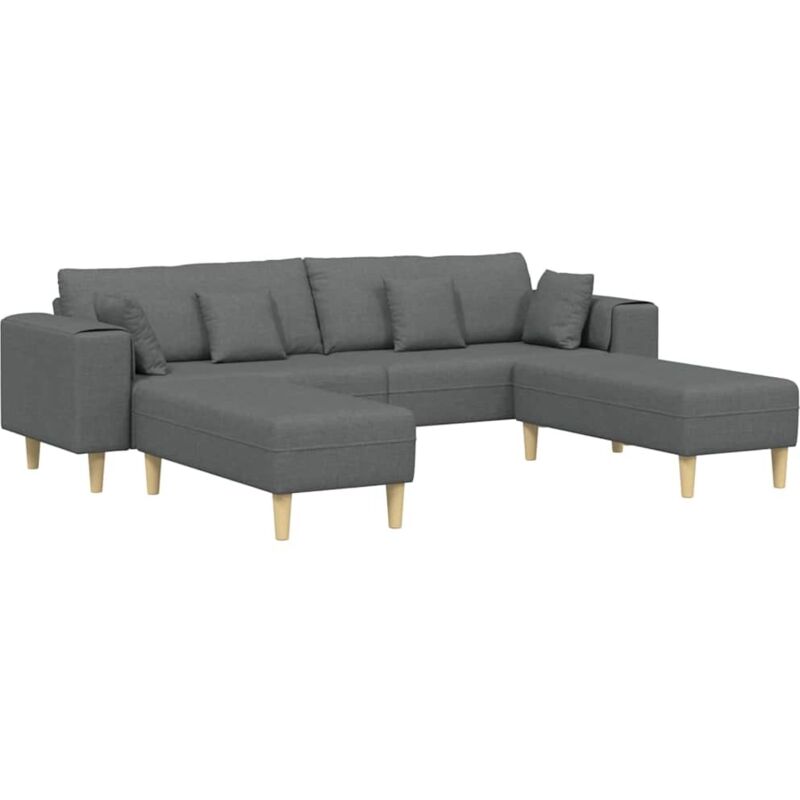 Stoffsofa Mit Kissen Dunkelgrau 208 Cm Stoff Vidaxl
