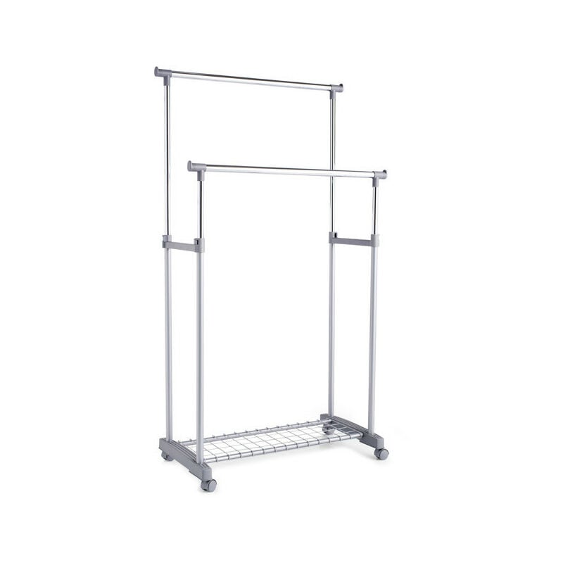 Stojak na ubrania, 2 poziomowy - szafa na kółkach
