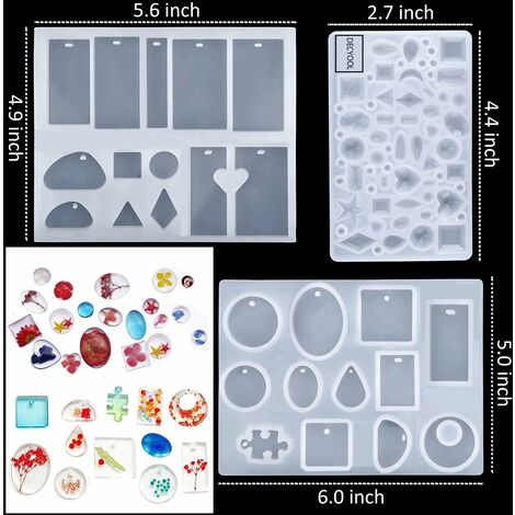 Jewelry Making Pendant 60X Epoxy Resin Casting Silicone Molds DIY Craft Tool  Kit Resin Jewelry Making Kit Jewelry Resin Molds Kit 