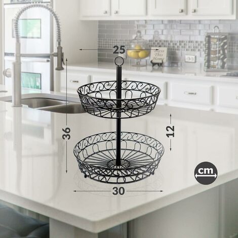 Costway 3-Tier Wire Fruit Basket Stand Kitchen Snack Vegetable