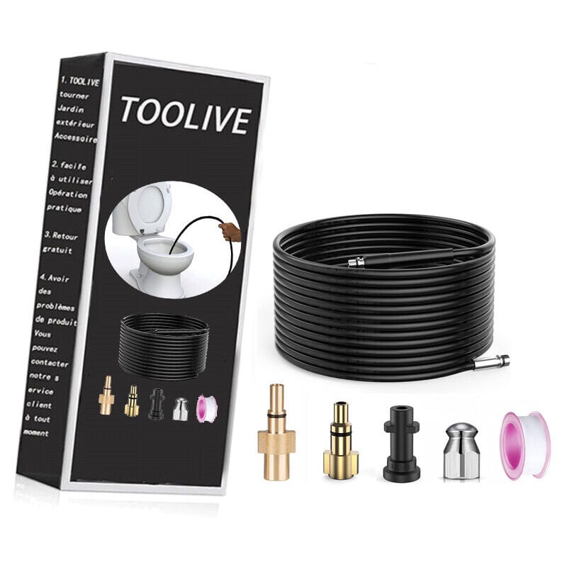 Start - Stone Banks 15m Déboucheur de canalisations pour Nettoyeur Haute Pression Kärcher/Bosch/Lavor, Sonde de débouchage pour Kärcher K2 K3 K4 K5