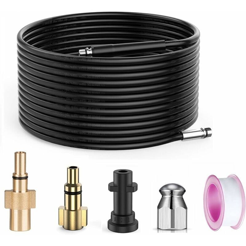 Ulisem - Stone Banks 15m Déboucheur de canalisations pour Nettoyeur Haute Pression Kärcher/Bosch/Lavor, Sonde de débouchage pour Kärcher K2 K3 K4 K5