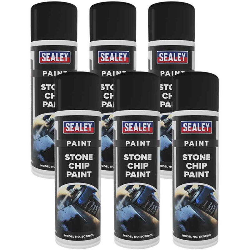 Sealey Stone Chip Paint 500ml - Pack of 6 SCS060