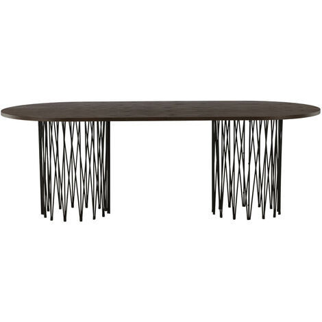 Stone Esstisch 100x220cm schwarz, braun.