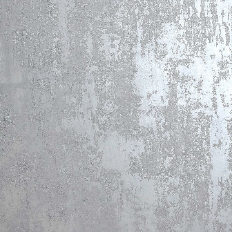 Arthouse - Stone Textures Wallpaper Concrete Metallic Grey Silver Textured Vinyl