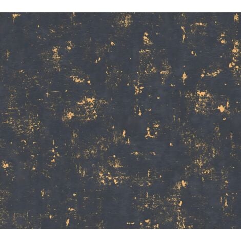 Stone tile wallpaper wall Profhome 230782 non-woven wallpaper slightly textured with tangible texture matt black gold 5.33 m2 (57 ft2)