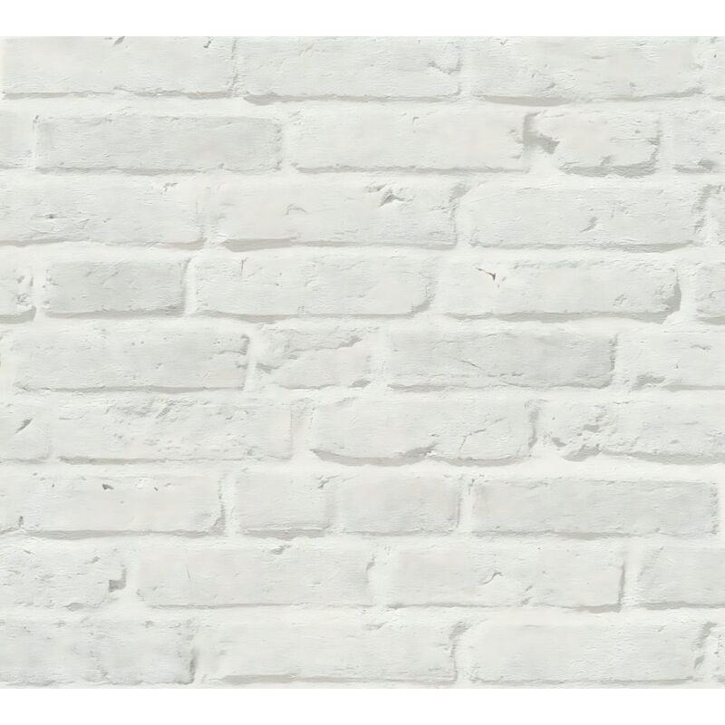 Profhome - Stone Tile Wallpaper Wall 355814 Non-woven Wallpaper Slightly Textured Stone Look Matt Grey 5.33 M2 (57 Ft2)