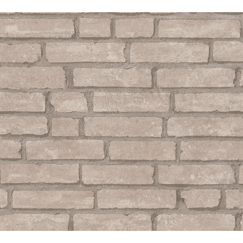 Stone tile wallpaper wall Profhome 377473 non-woven wallpaper smooth with nature-inspired pattern matt grey beige 5.33 m2 (57 ft2) - grey