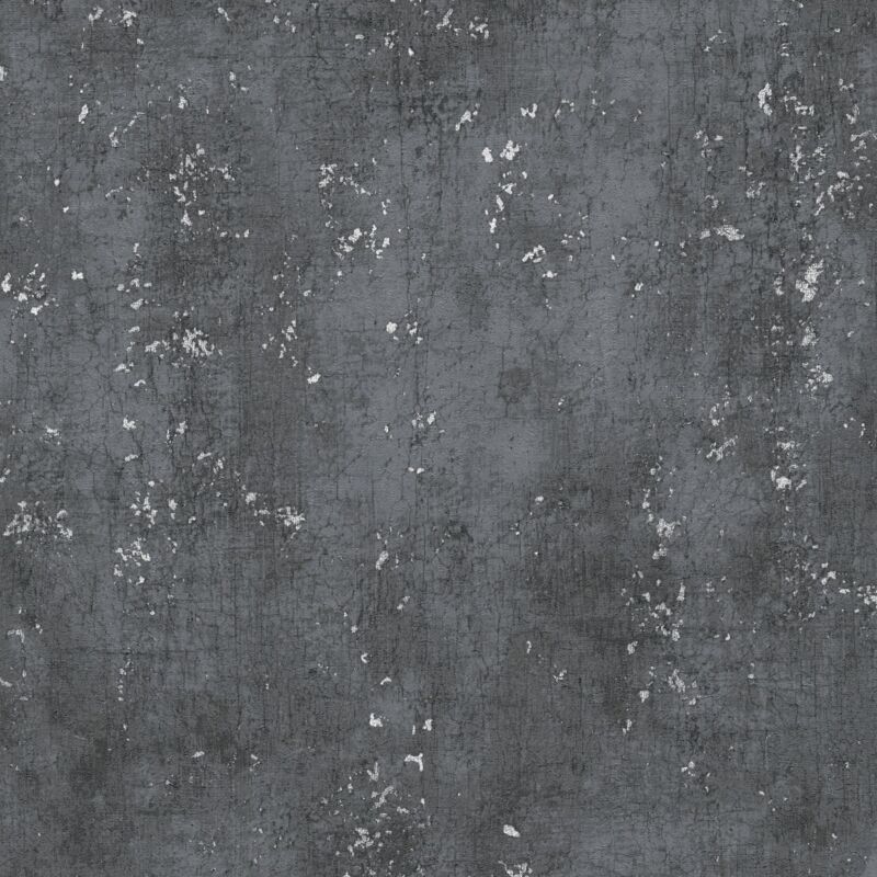 Profhome - Stone Tile Wallpaper Wall 378404 Non-woven Wallpaper Slightly Textured Stone Look Matt Black 5.33 M2 (57 Ft2)