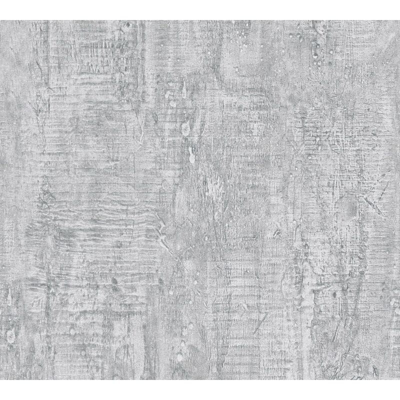 Stone tile wallpaper wall Profhome 944265 non-woven wallpaper slightly textured wood look matt grey 5.33 m2 (57 ft2) - grey