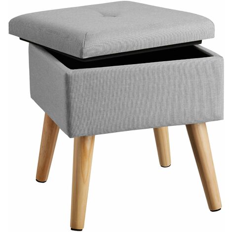 George Dark Grey Ottoman Storage Box Pouffe Seat Stool Footstool Storage Bench 