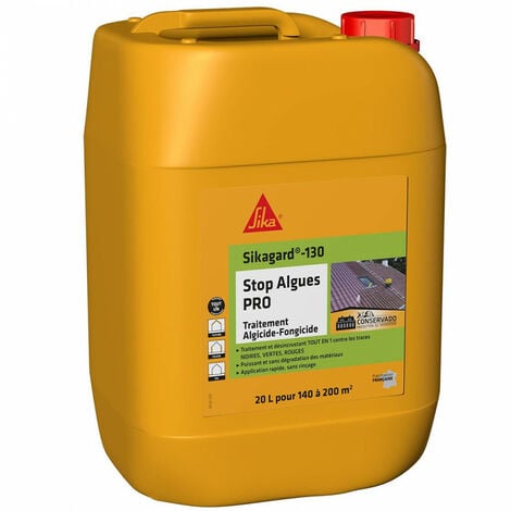 Traitement algicide et fongicide SikaGardÆ Stop Algues PRO - bidon de 20L, SIKA, Ref.619795