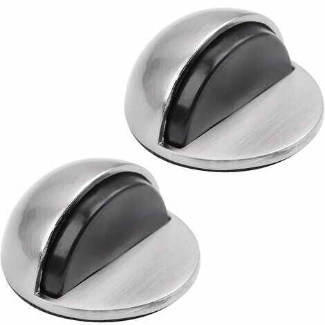 Stop Porte Sol Autocollant - Lot de 2 Bloc Porte Aspect Acier Inoxydable - Coller butée de Porte - Design Efficace Bloque Porte Sol Autocollant