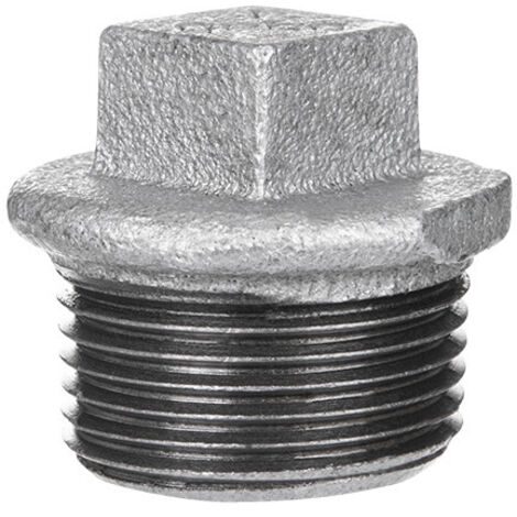 Stopfen 2 1/2", mit Rand Temperguss verzinkt 290
