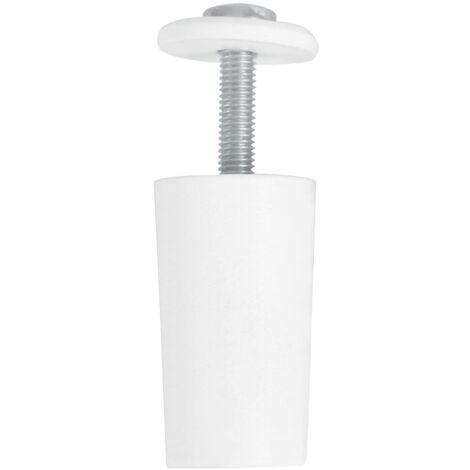 Stopper for roller shutter, plastic, white, shock absorber with rust-proof M5 screw and outer disc, weather-resistant, length: 40 mm