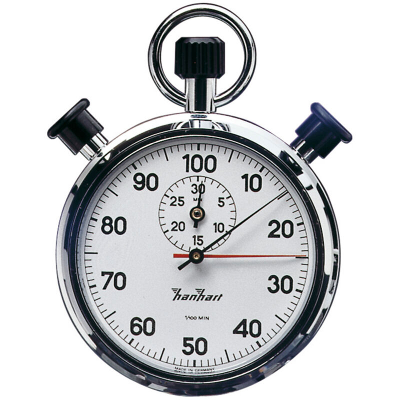 Präzisions-Dopp.-Stoppuhr 1/100-Min. 30Min. Hanhart