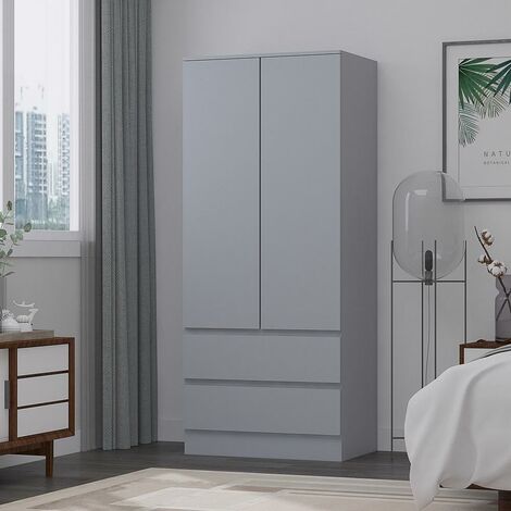 main image of "Stora Modern 2 Door 2 Drawer Combination Wardrobe - Matt Grey - Grey"