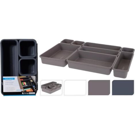 STORAGE bandejas ordenacion cajon 8 piezas lote 8 , Bandejas de ordenación de cajón compuesta de 8 piezas: Dos de 23,5 x 16 x 4,5 cm, Tres de 23,5 x 8 x 4,5 cm y otras tres de 7,5