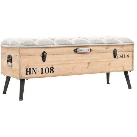 Storage Bench 110 cm Solid Firwood vidaXL