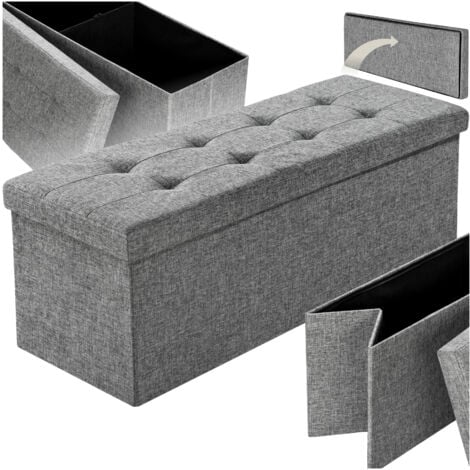Storage bench large, foldable, made of polyester - storage ottoman, shoe storage bench, hallway bench