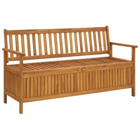 Storage Bench  Natural wood  Solid Acacia Wood  Medium  Storage Bench vidaXL