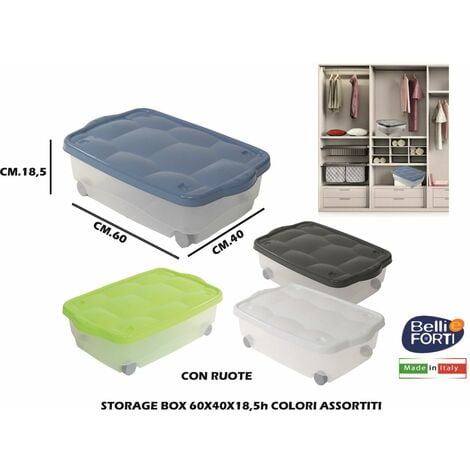 KIS contenitore Funny Box con ruote blu-rosso 58 cm x 38 cm x 32