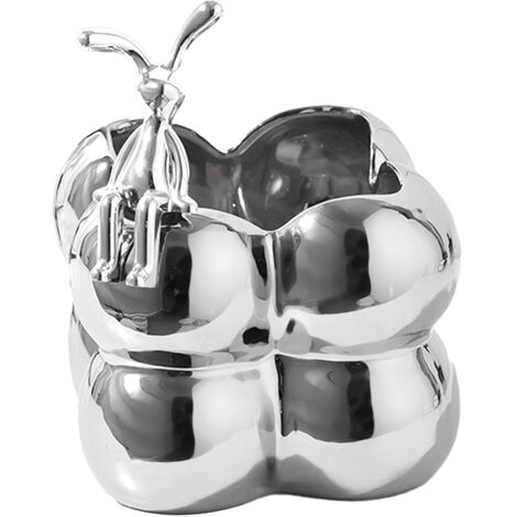 Storage Box Ceramic Modern Exquisite Rabbit Shape Decoration Multi Purpose Organizer Box for Cosmetics Keys Home Decor Silver