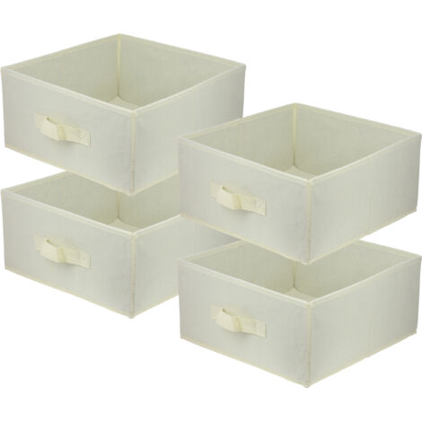 Storage Box  faltbare Aufbewahrung Boxen 31 x 31 x 15 cm  cremig  4 stück